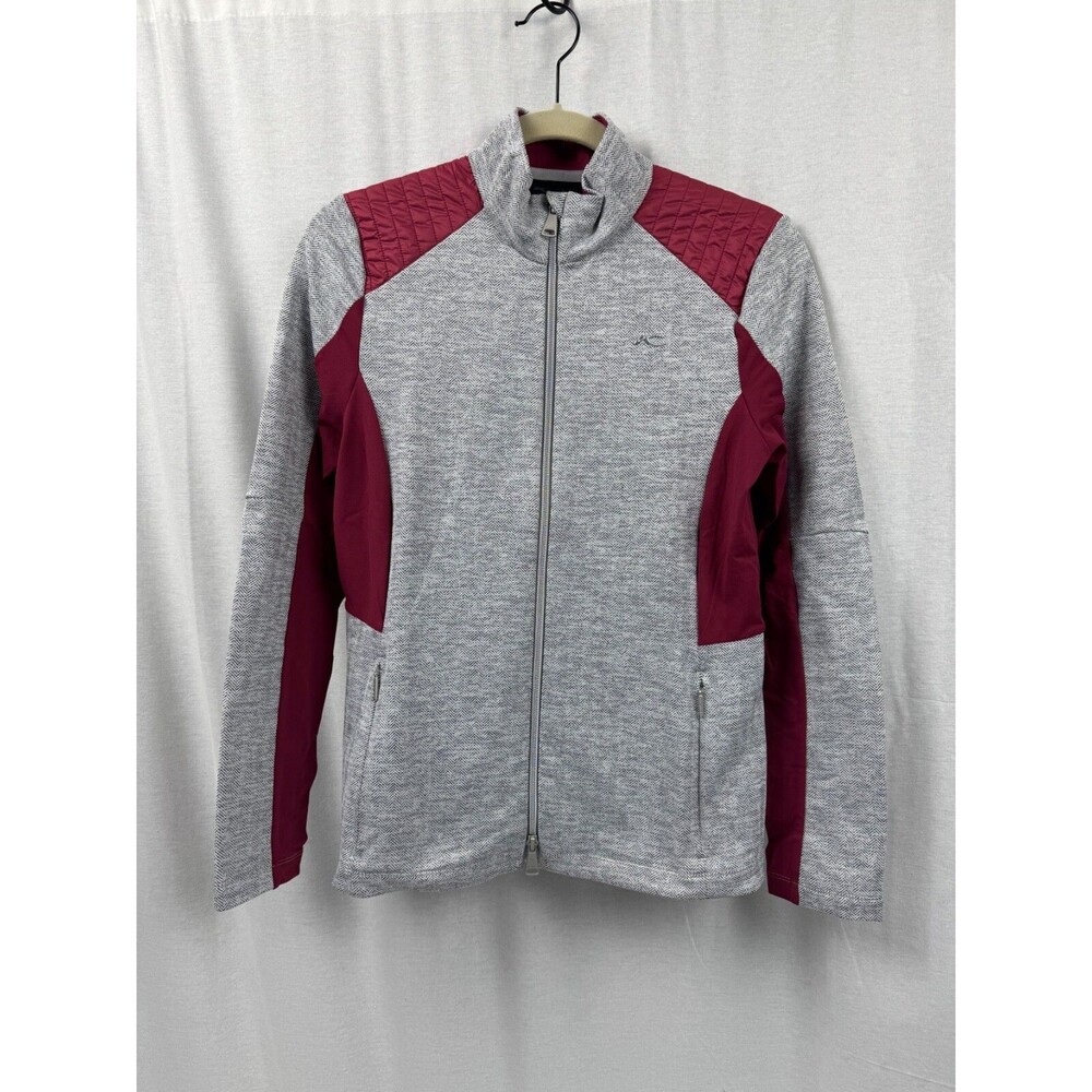 KJUS Radun Midlayer Jacket Women Size 38 Medium Grey Red New 4-Way Stretch